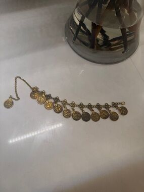 Gold Coin Dangle Anklet/Bracelet - Timeless Boho Charm